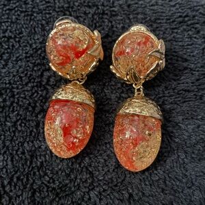 Elegant Gold and pink Drop Earrings